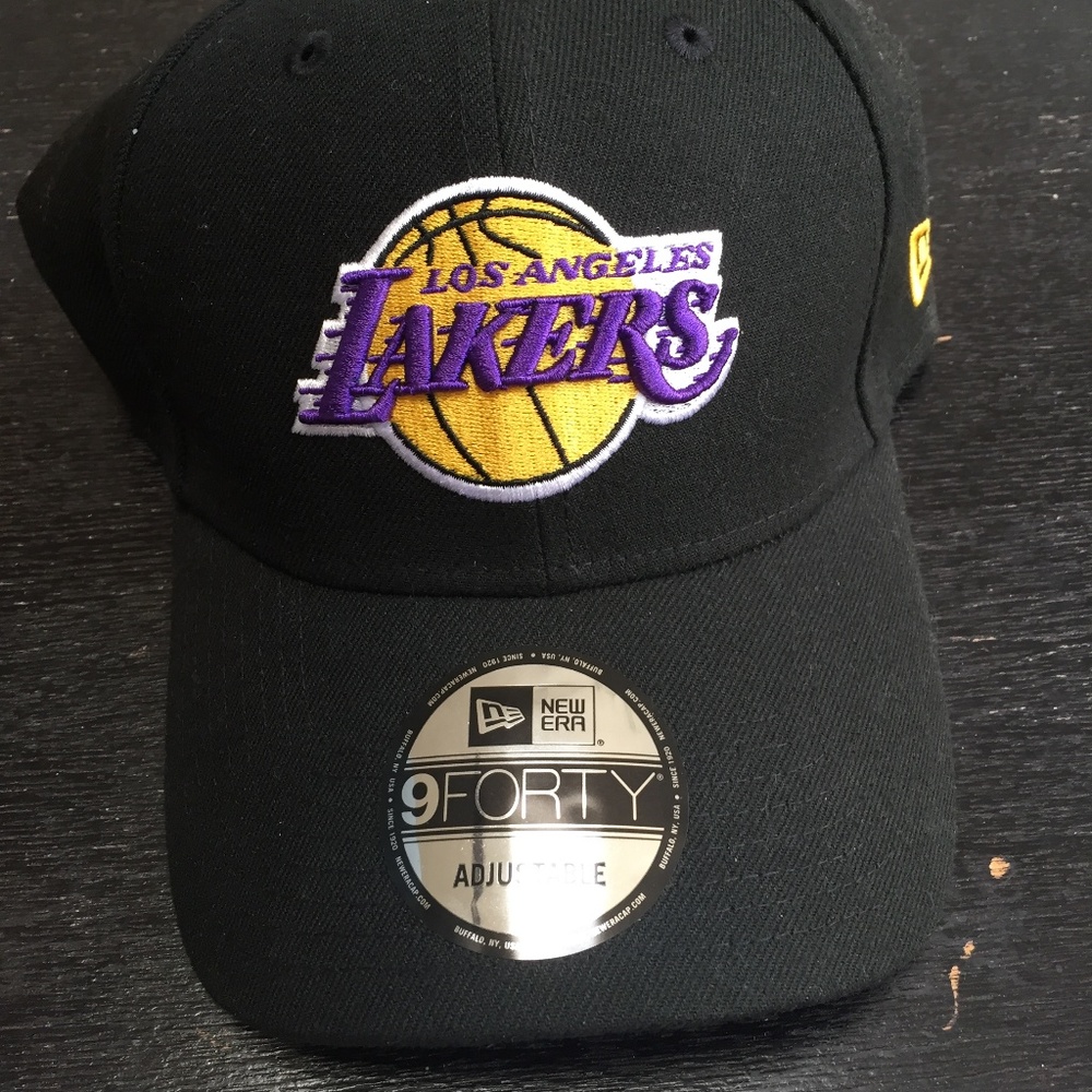 Black Los Angeles Lakers Hat, Adjustable, New Era